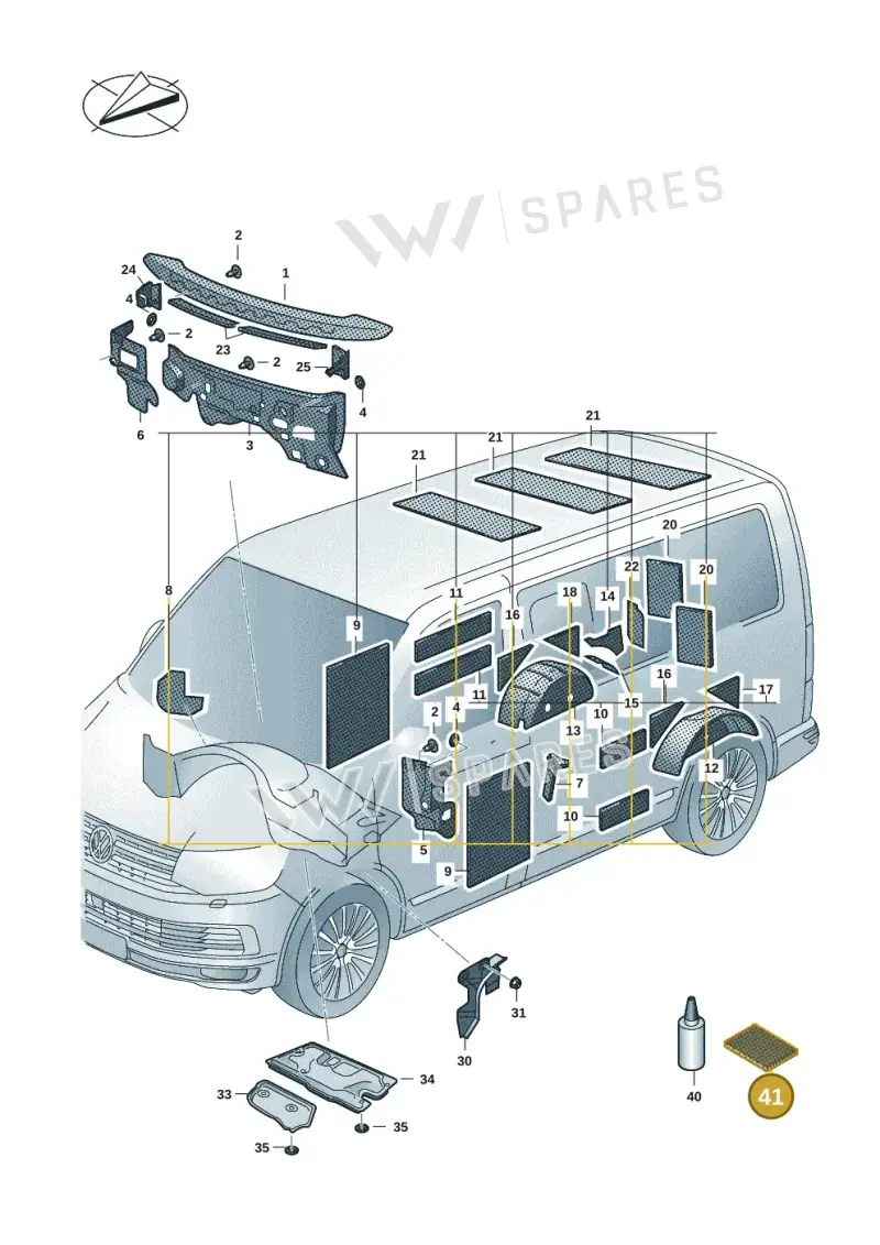 000863890 — Volkswagen Caravelle (2019-2024) diagram 7em863400, position 41