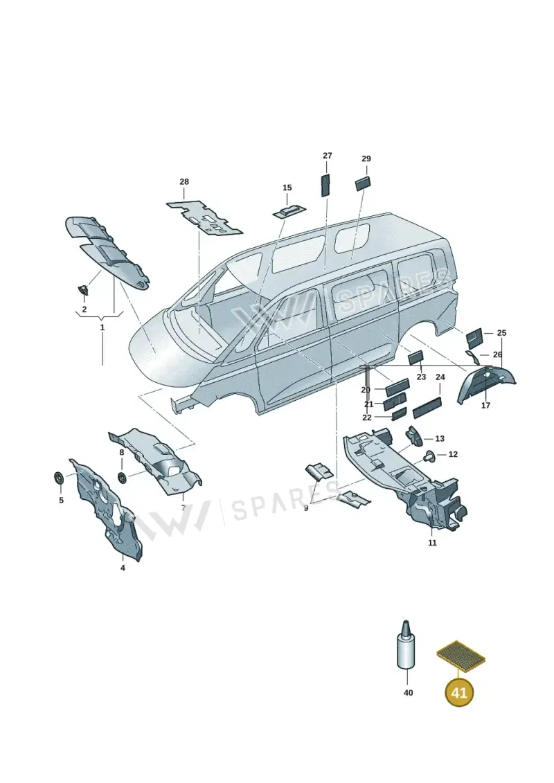 000863890A — Volkswagen Multivan (2021-) diagram 7t0863200, position 41