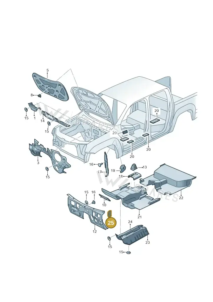 000863890A — Volkswagen Amarok twin cab (2022-) diagram 894863200, position 25