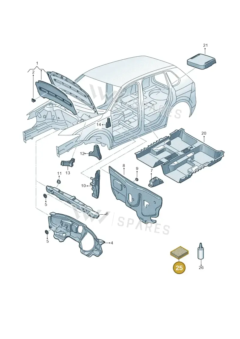 000864663 — Volkswagen Tiguan (2017-) diagram 884863200, position 25