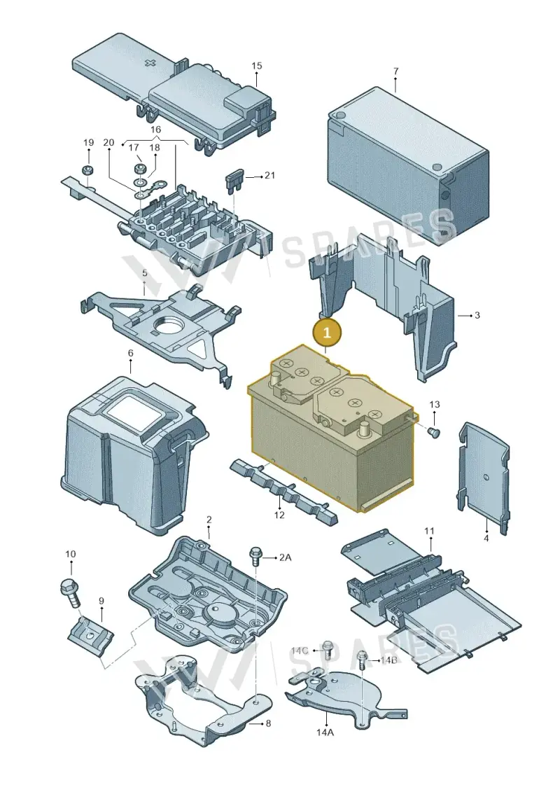 000915105AD — Volkswagen New Beetle Cabrio. (2003-2005) diagram 194915100, position 1