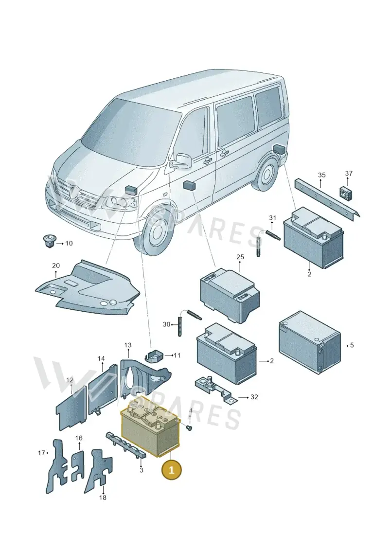 000915105AF — Volkswagen CAMPMOBILE(T5) (2004-2006) diagram 452915000, position 1