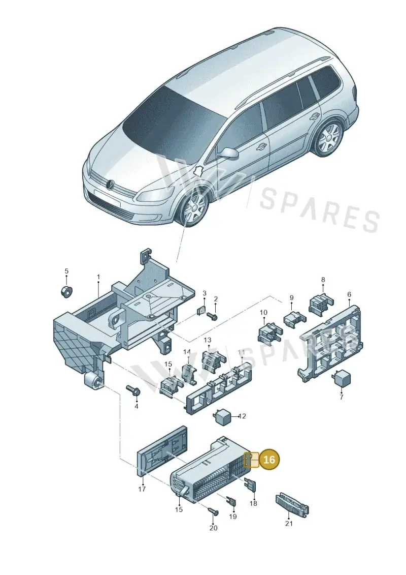 000937615A — Volkswagen Touran 2.0 (2010-2015) diagram 694937100, position 16