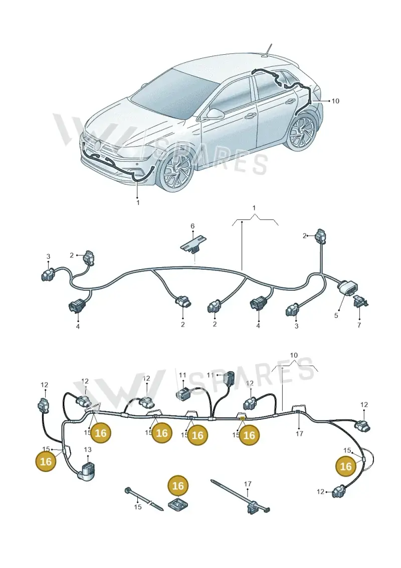 000971010A — Volkswagen Polo 1.0 BlueMotion (2017-2024) diagram 837971900, position 16