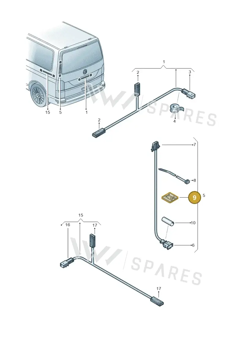 000971010A — Volkswagen Caravelle (2019-2024) diagram 7ep972092, position 9