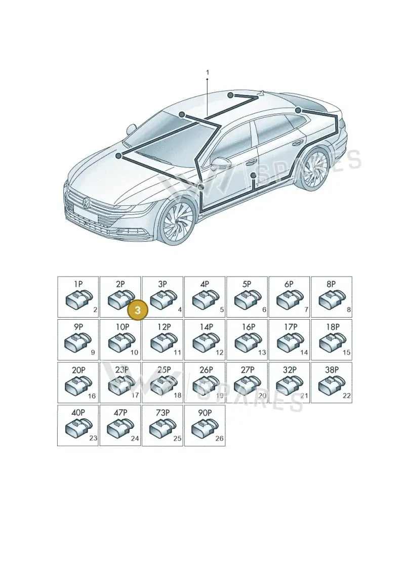 000971582H — Volkswagen Arteon (2017-2023) diagram 828971900, position 3