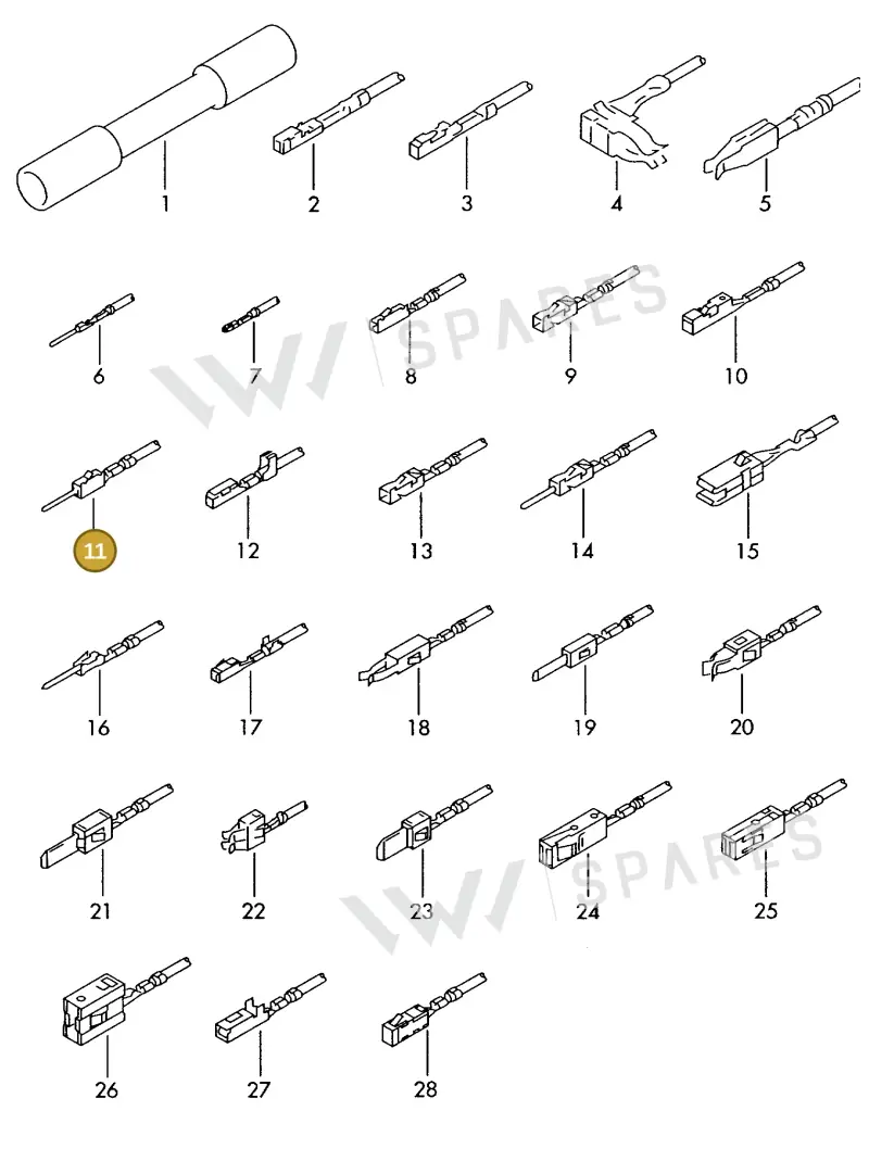 000979012EA — Volkswagen 1J0 platform diagram 198979300, position 11