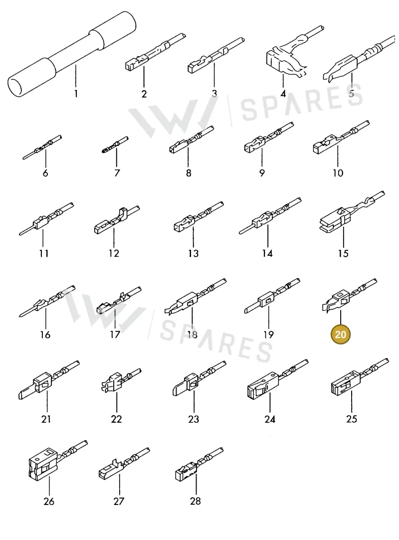 000979021EA — Volkswagen 1J0 platform diagram 198979300, position 20