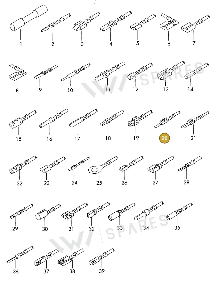 000979219E — Volkswagen 1J0 platform diagram 198979500, position 20