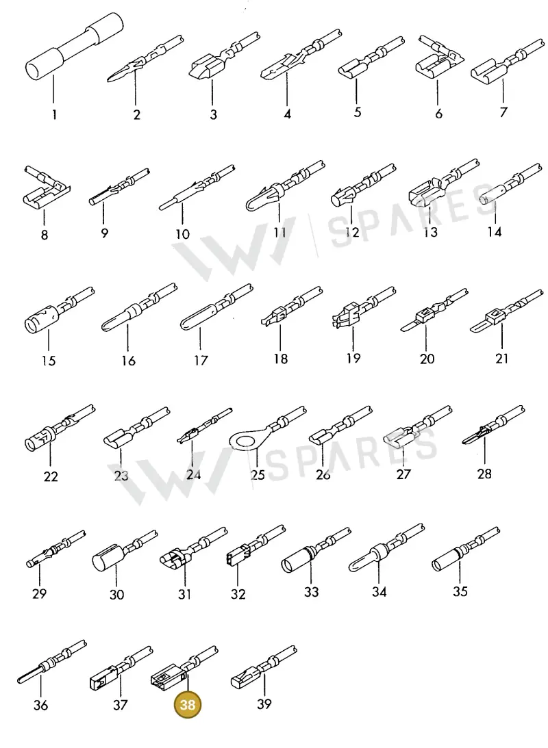 000979243EC — Volkswagen 1J0 platform diagram 198979500, position 38