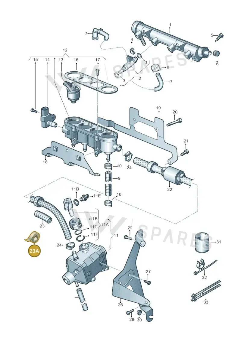 000979950 — Volkswagen Polo (2009-2012) diagram 672133400, position 23A