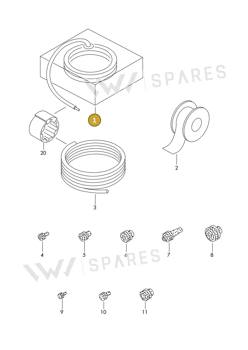 000979982A — Volkswagen 1J0 platform diagram 198979200, position 1