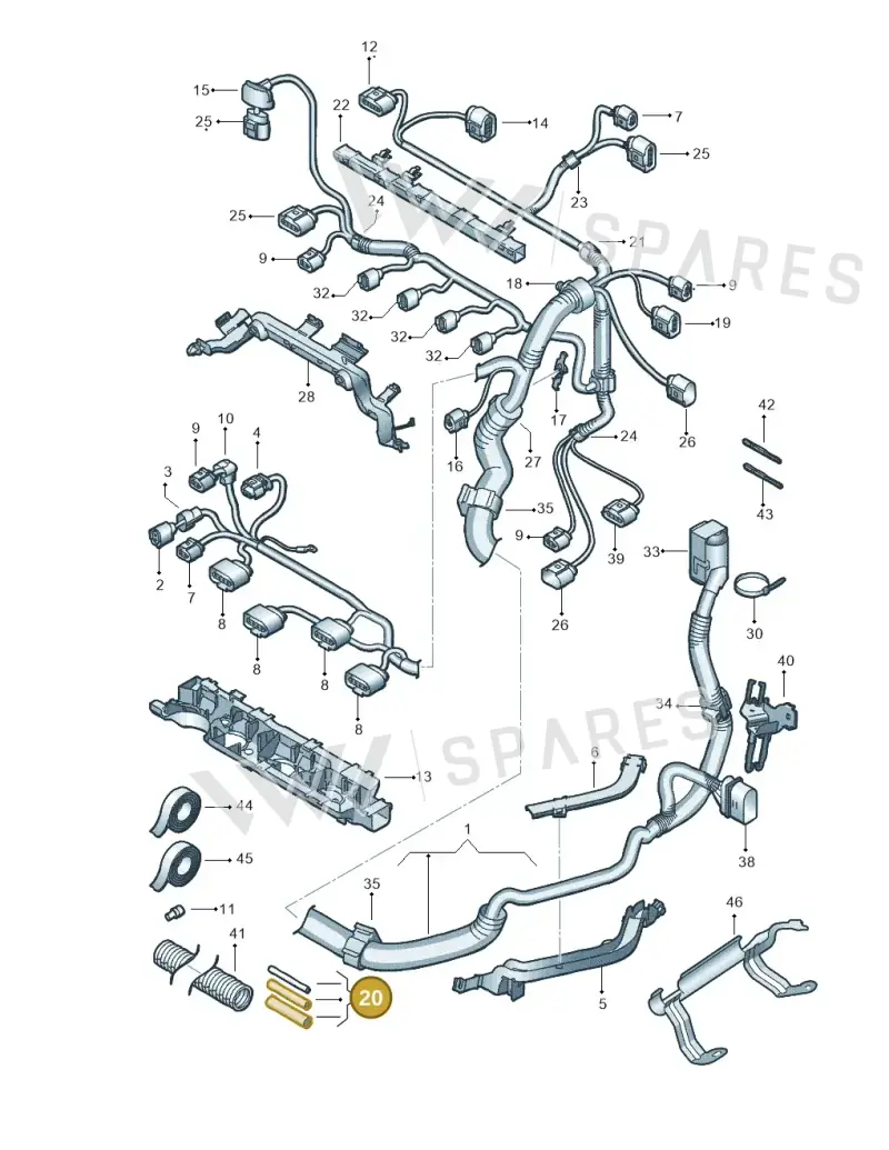 000979991A — Volkswagen Polo (2012-2014) diagram 747971180, position 20