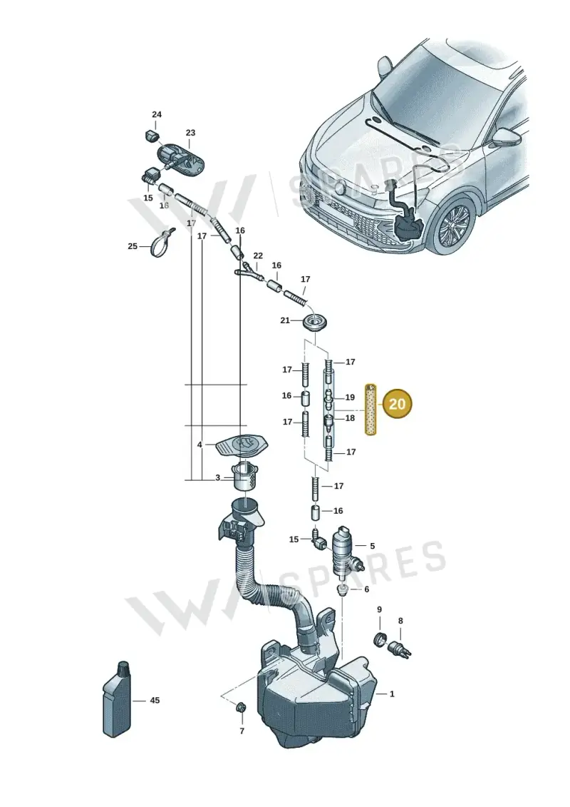 000979992A — Volkswagen Tiguan 2.0 (2023-) diagram 57x955100, position 20