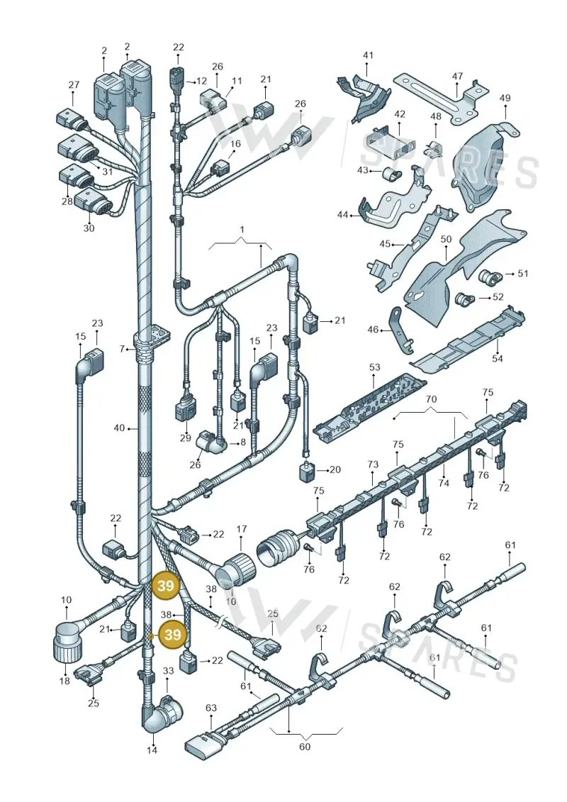 000979994 — Volkswagen Phaeton (lang) (2003-2006) diagram 258971140, position 39