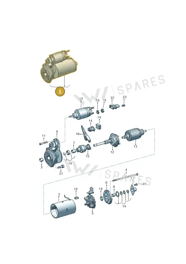 001911023 — Volkswagen POLO (1999-2001) diagram 117911100, position 1
