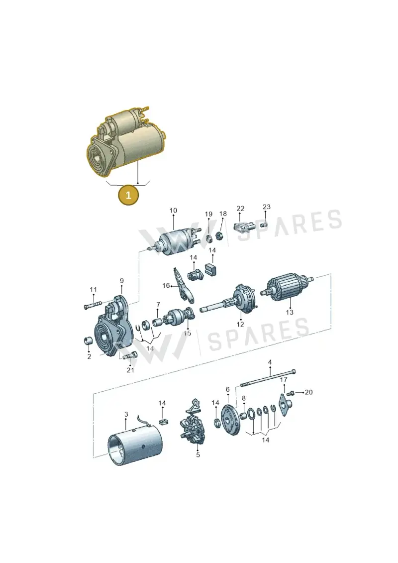 001911023 — Volkswagen POLO (1999-2001) diagram 117911100, position 1