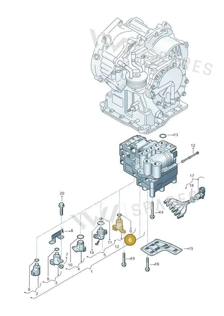 001927331B — Volkswagen LUPO/3L TDI (2003-2005) diagram 158325500, position 6