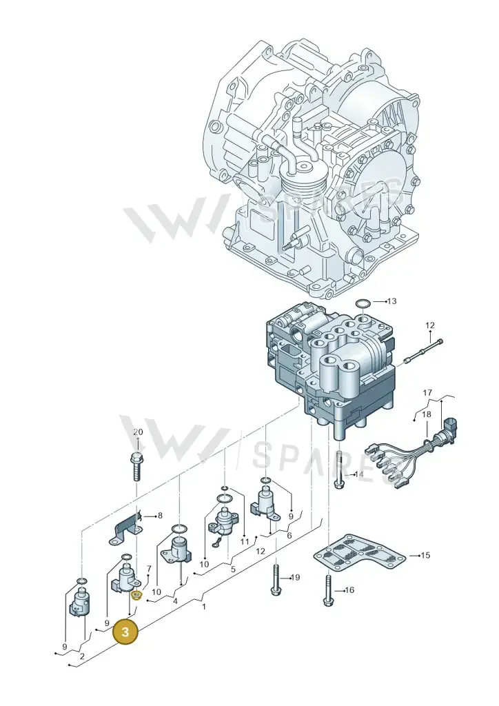 001927333A — Volkswagen LUPO/3L TDI (2003-2005) diagram 158325500, position 3