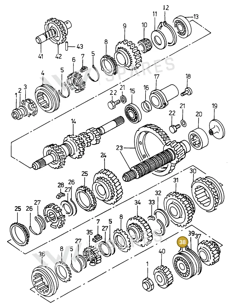 002311235A — Volkswagen CADDY PICKUP (1996-2000) diagram 101311100, position 38