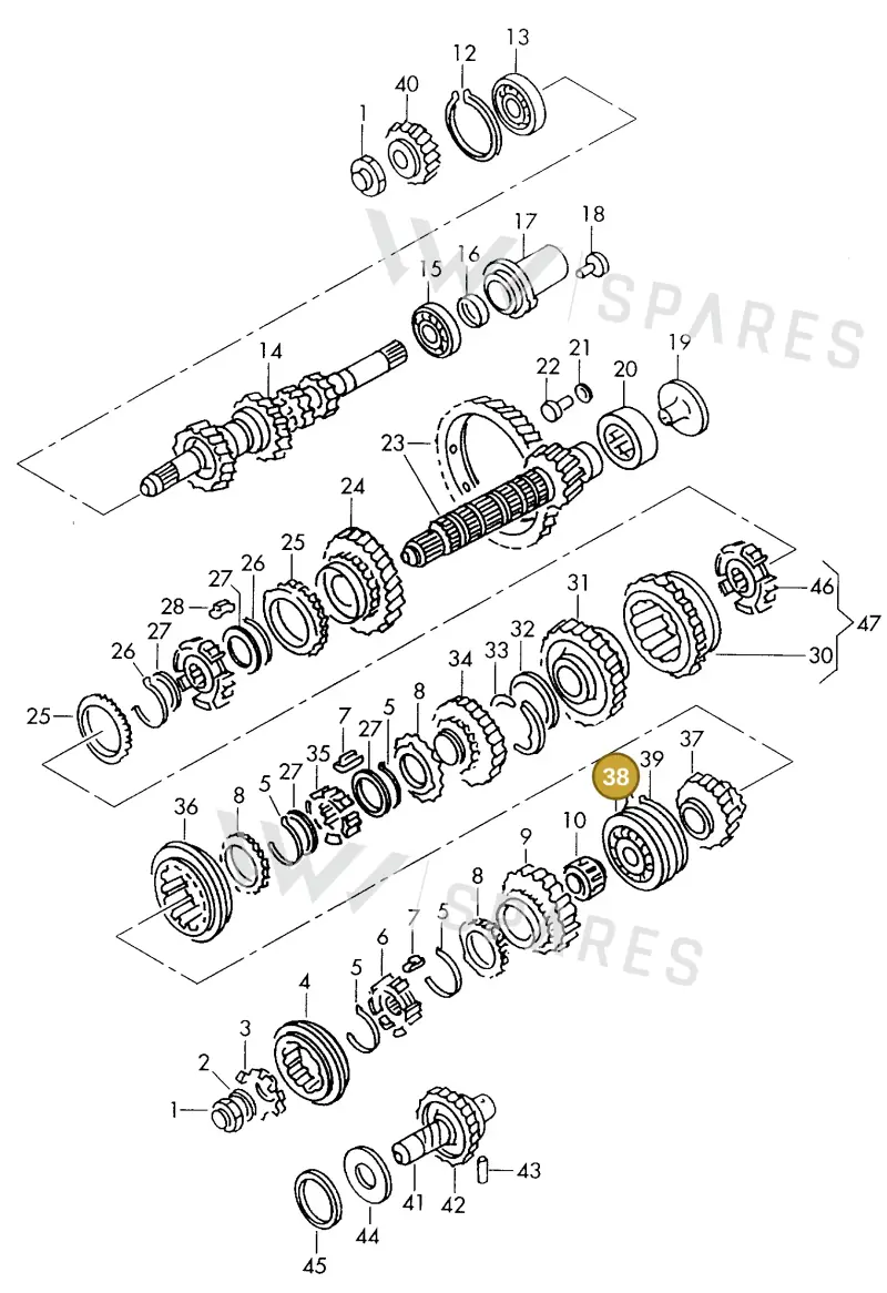 002311235A — Volkswagen CADDY PICKUP (1996-2000) diagram 101311150, position 38