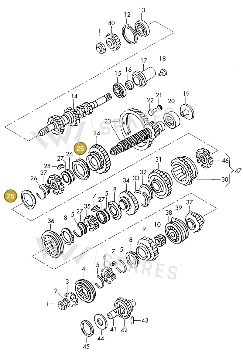 002311247D — Volkswagen CADDY PICKUP (1996-2000) diagram 101311150, position 25