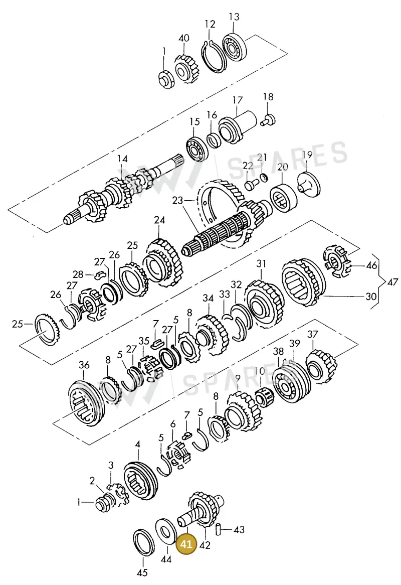 002311515B — Volkswagen CADDY PICKUP (1996-2000) diagram 101311150, position 41