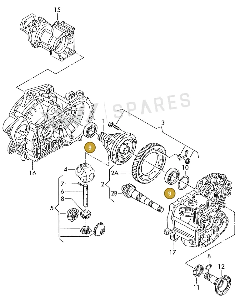 002517185 — Volkswagen TRANSPORTER SYNCRO (1996-2003) diagram 131409100, position 9