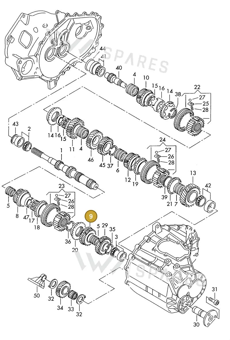 006311145B — Volkswagen SHARAN/SYNCRO (1995-2000) diagram 162311100, position 9