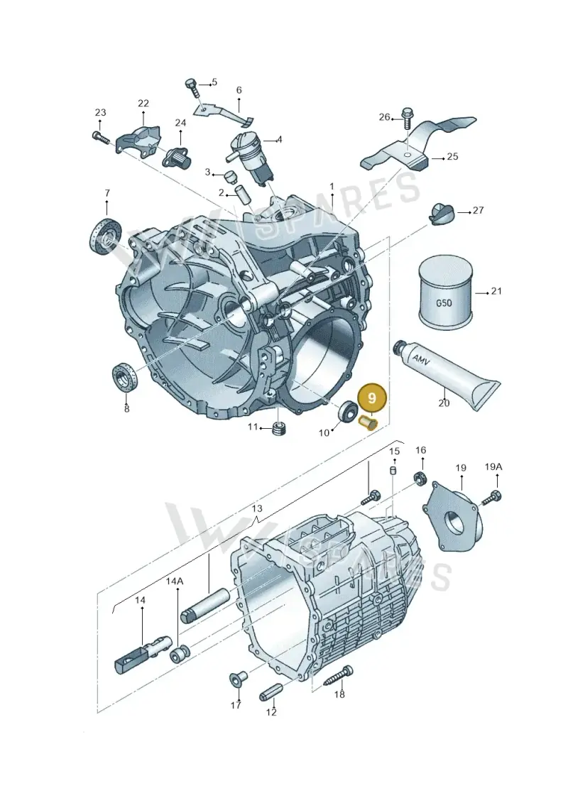 012301183A — Volkswagen PASSAT/4MOTION/W8 (2002-2005) diagram 218301300, position 9