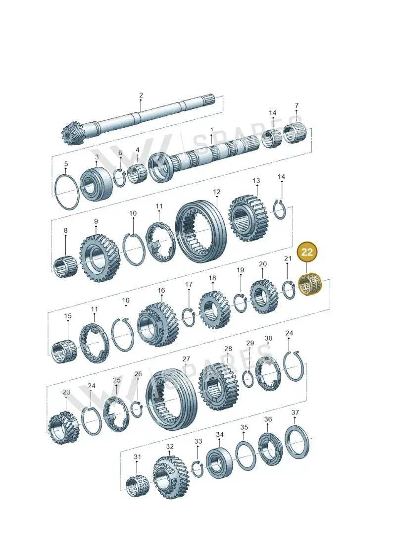 012311116G — Volkswagen PASSAT/4MOTION/W8 (2002-2005) diagram 123311540, position 22