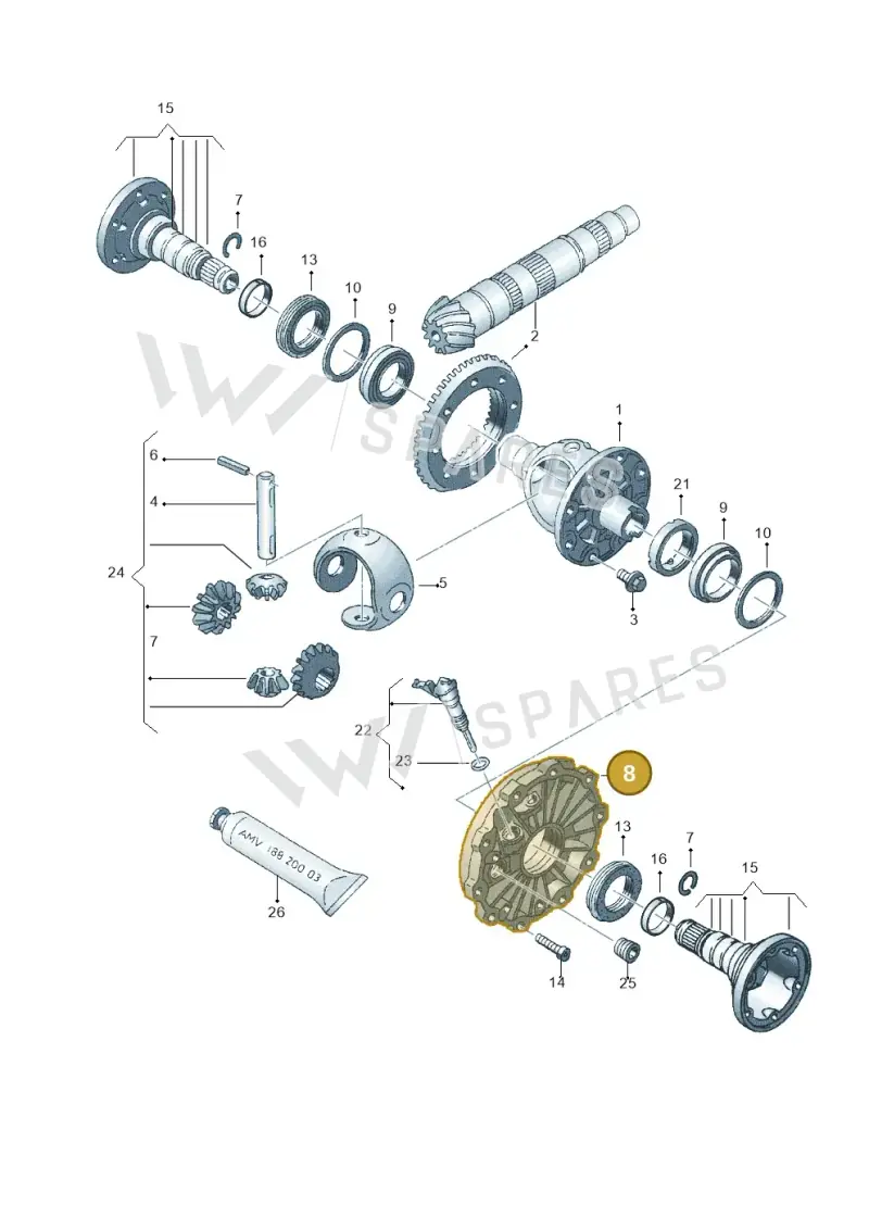 012409131L — Volkswagen PASSAT/4MOTION/W8 (2002-2005) diagram 218409150, position 8