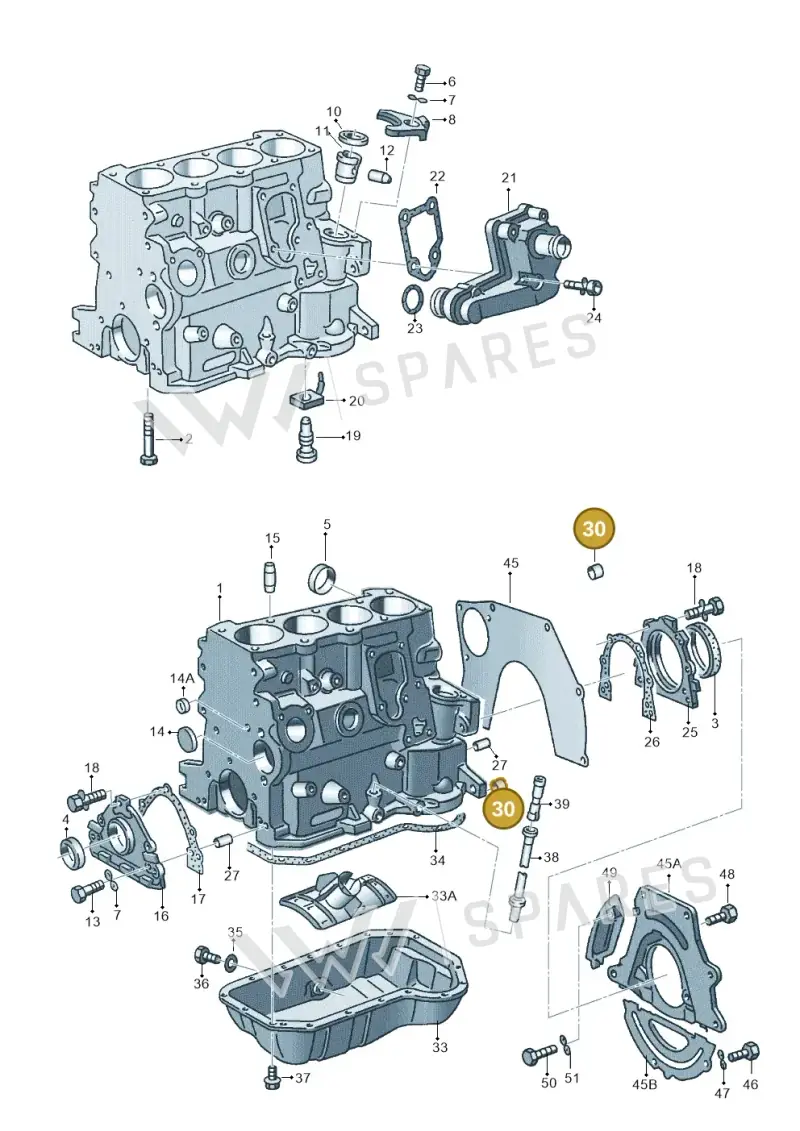 014301153 — Volkswagen CADDY-KOMBI/KASTENW.   06> (2005-) diagram 121103100, position 30