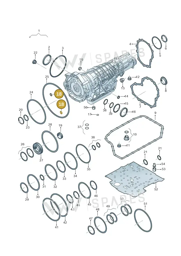 01F321386C — Volkswagen Phaeton 4motion (2010-2016) diagram 264321510, position 18