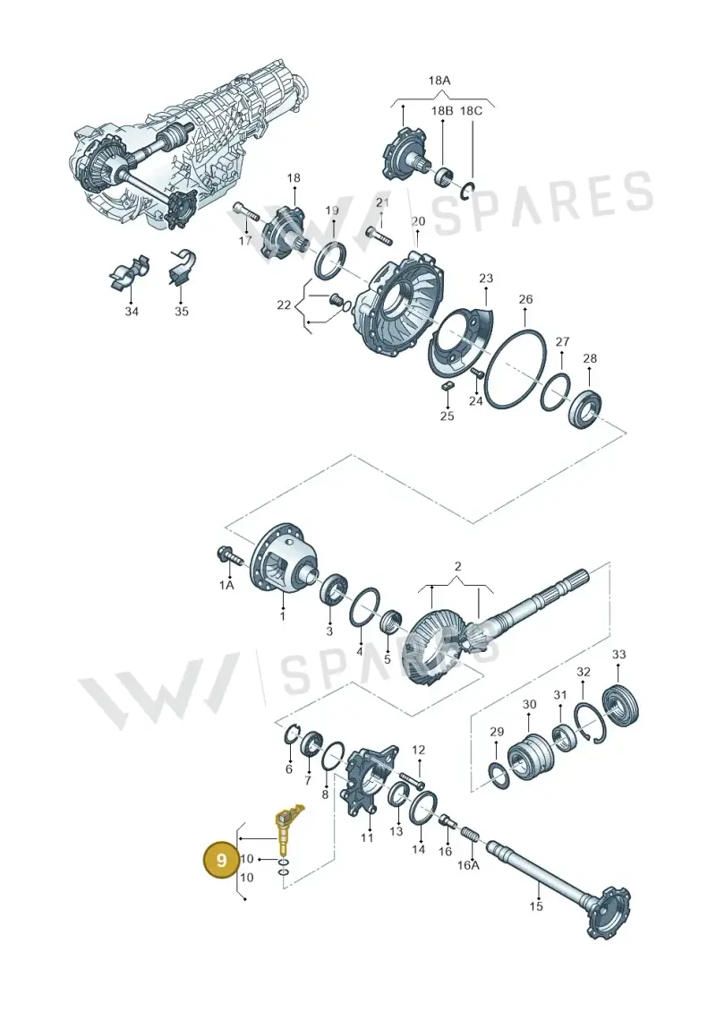 01F409191 — Volkswagen Phaeton 4motion (2010-2016) diagram 218409570, position 9
