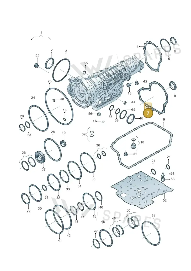 01L321381 — Volkswagen Phaeton 4motion (2010-2016) diagram 264321510, position 7