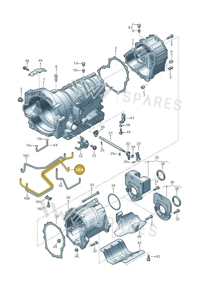 01L321475A — Volkswagen Phaeton 4motion (2010-2016) diagram 153321770, position 16A