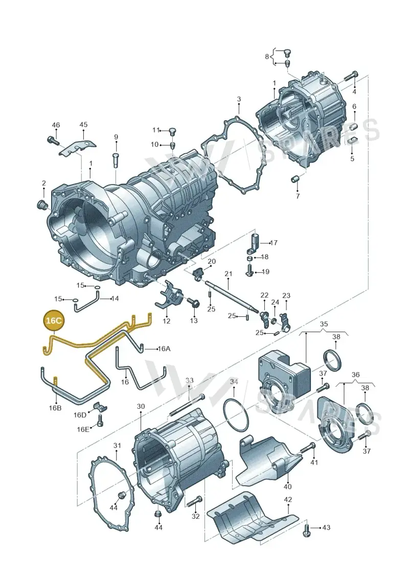 01L321475D — Volkswagen Phaeton 4motion (2010-2016) diagram 153321770, position 16C