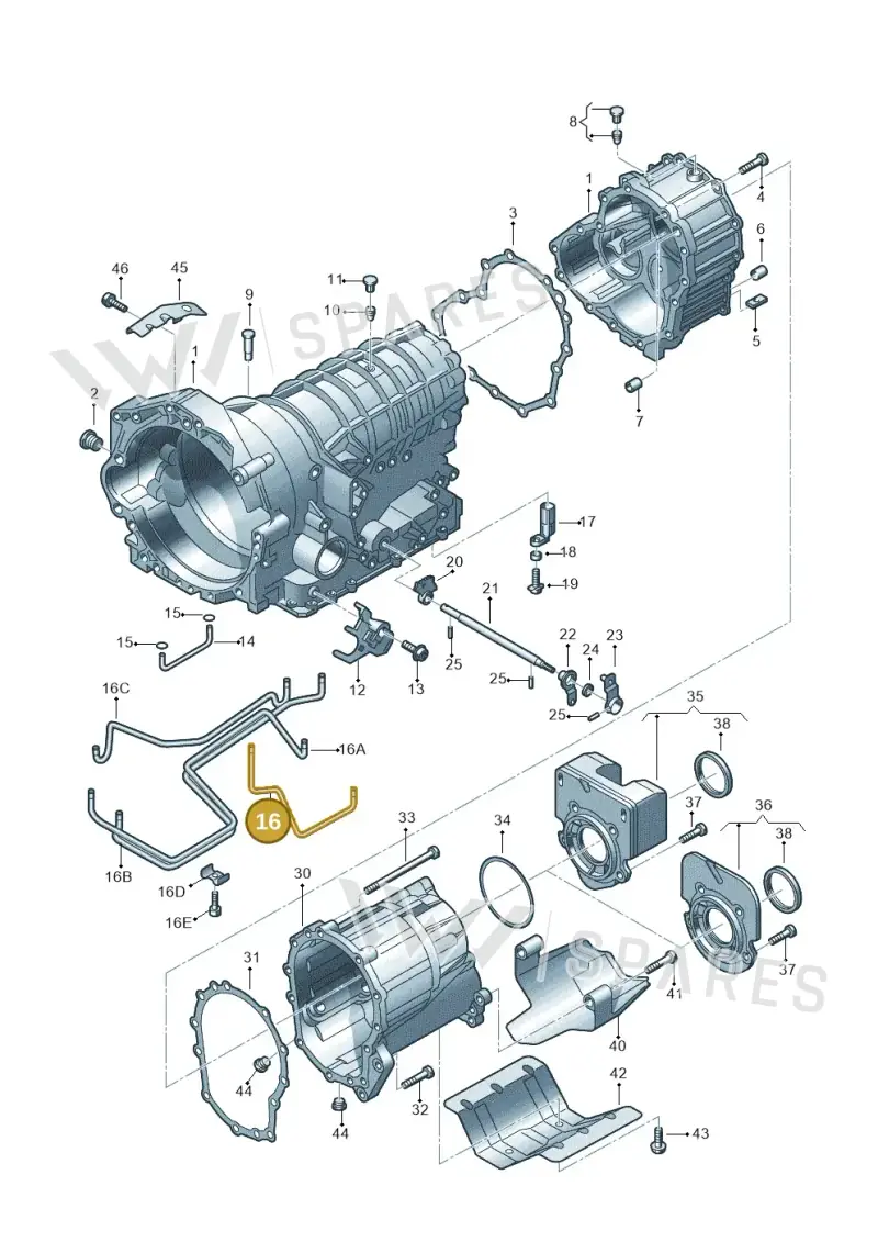 01L321475 — Volkswagen Phaeton 4motion (2010-2016) diagram 153321770, position 16