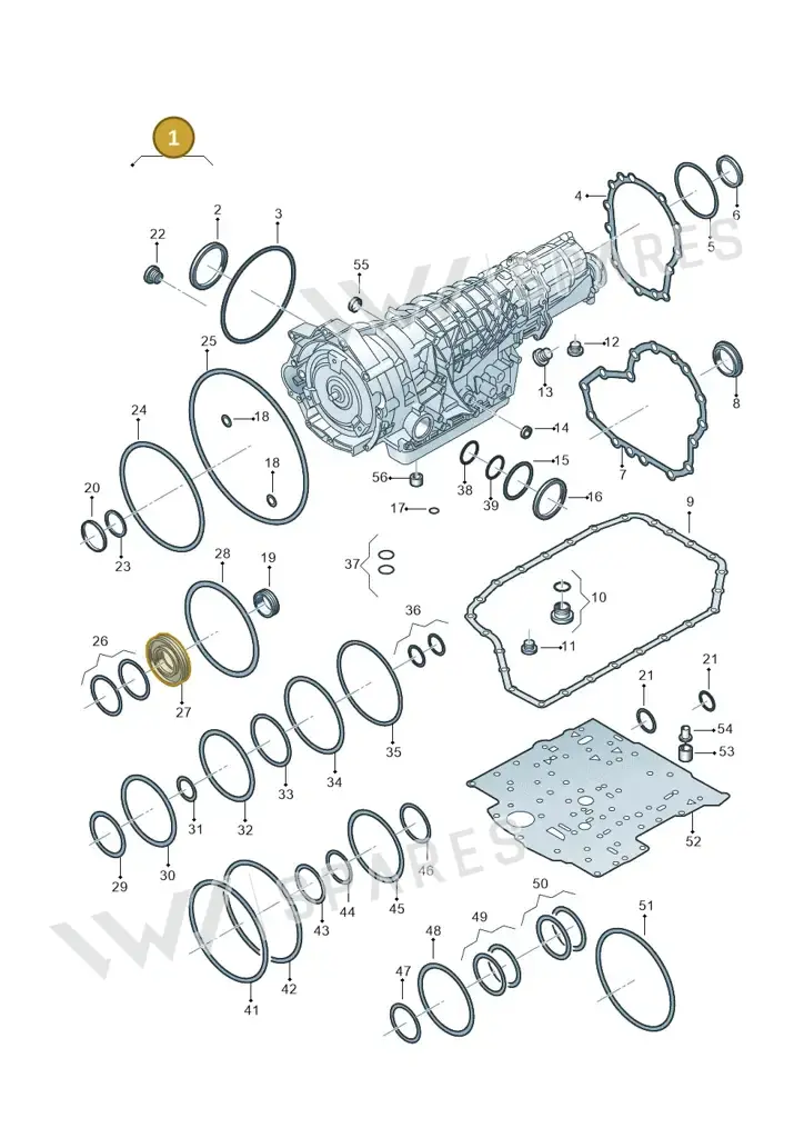 01L398211 — Volkswagen Phaeton 4motion (2010-2016) diagram 264321510, position 1