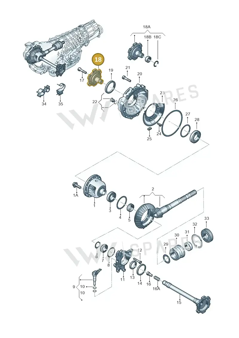 01L409355B — Volkswagen Phaeton 4motion (2010-2016) diagram 218409570, position 18