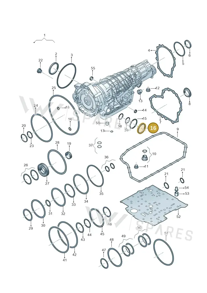 01L409399 — Volkswagen Phaeton 4motion (2010-2016) diagram 264321510, position 16