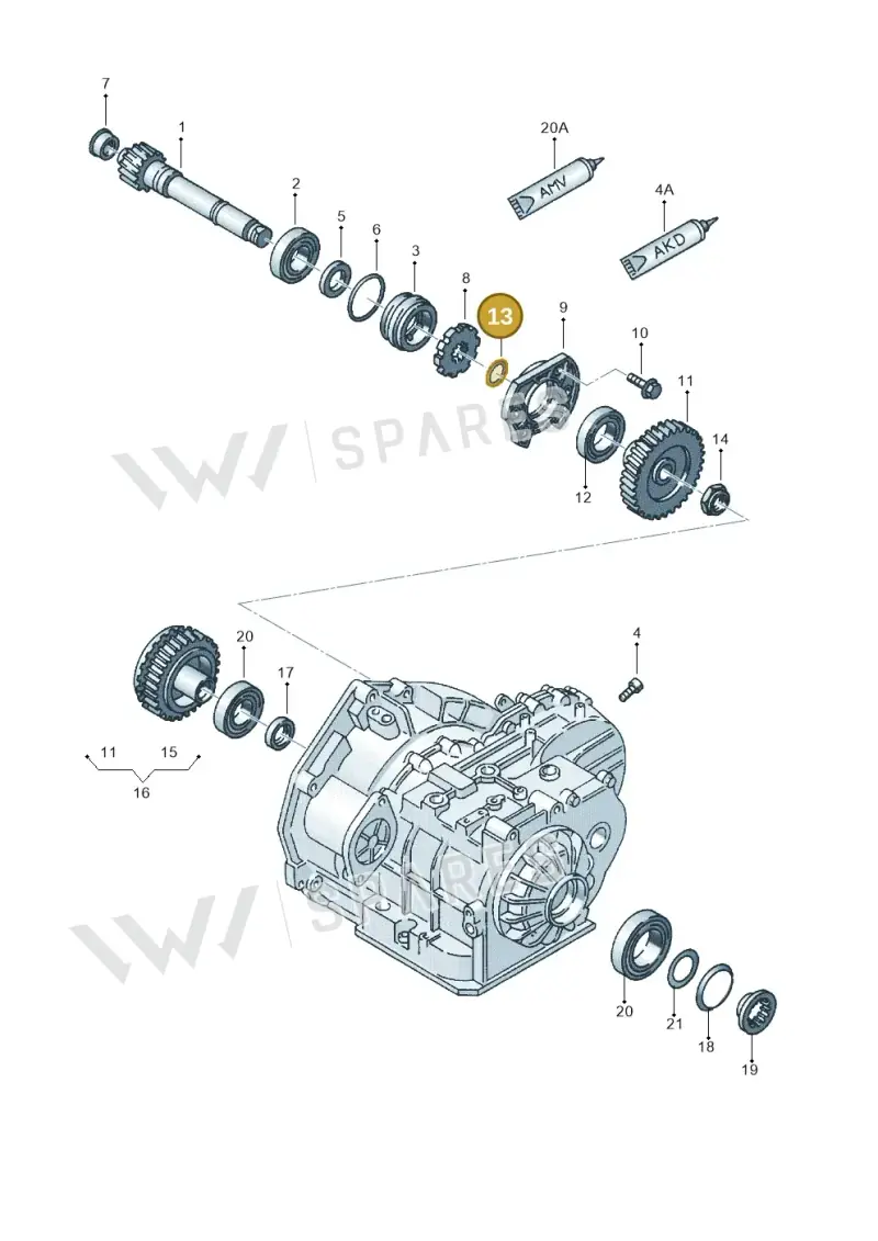 01M323875BK — Volkswagen SHARAN/4MOTION (2005-) diagram 117323700, position 13