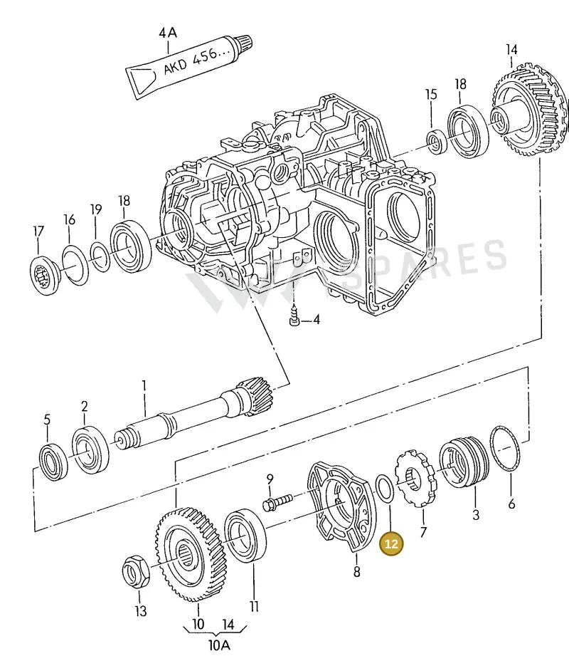 01M323875BK — Volkswagen POLO CLASSIC/VARIANT (1996-1999) diagram 121323700, position 12