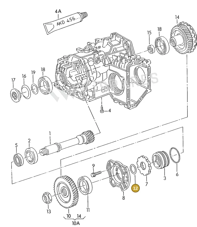 01M323875BM — Volkswagen POLO CLASSIC/VARIANT (1996-1999) diagram 121323700, position 12