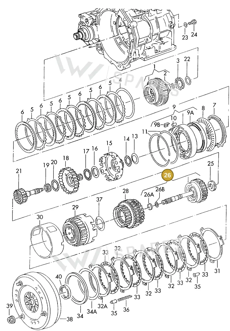 01M323921C — Volkswagen JETTA (FAW)            91> (1991-) diagram 186323500, position 26