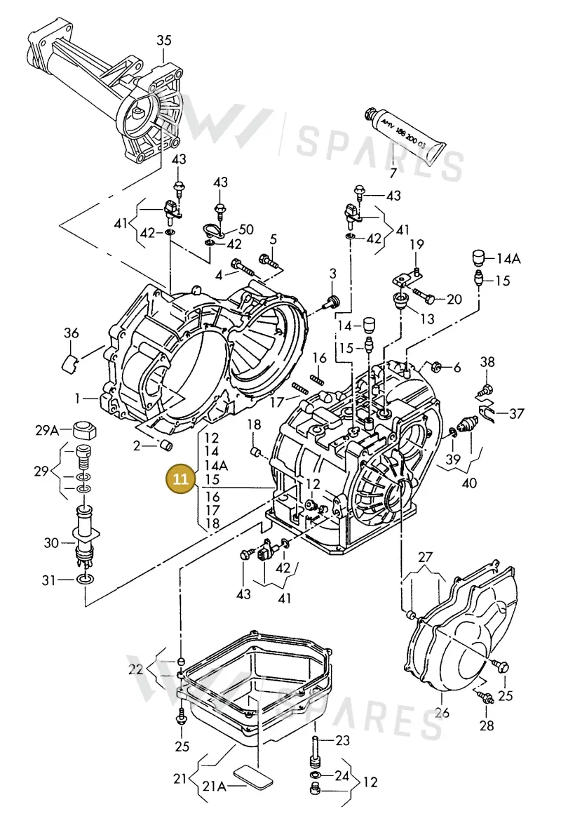 01P321102A — Volkswagen Eurovan     F>>70-T    96 (1995-1995) diagram 163321570, position 11