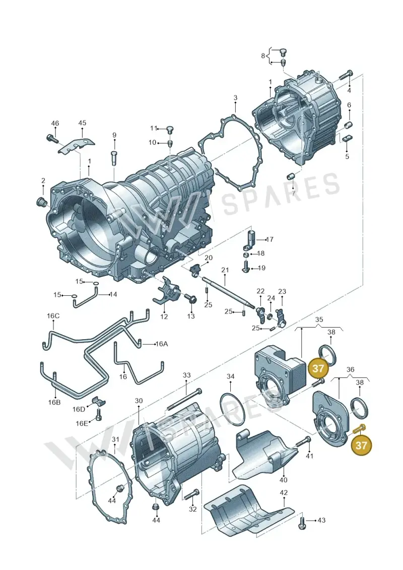 01V321375 — Volkswagen Phaeton 4motion (2010-2016) diagram 153321770, position 37