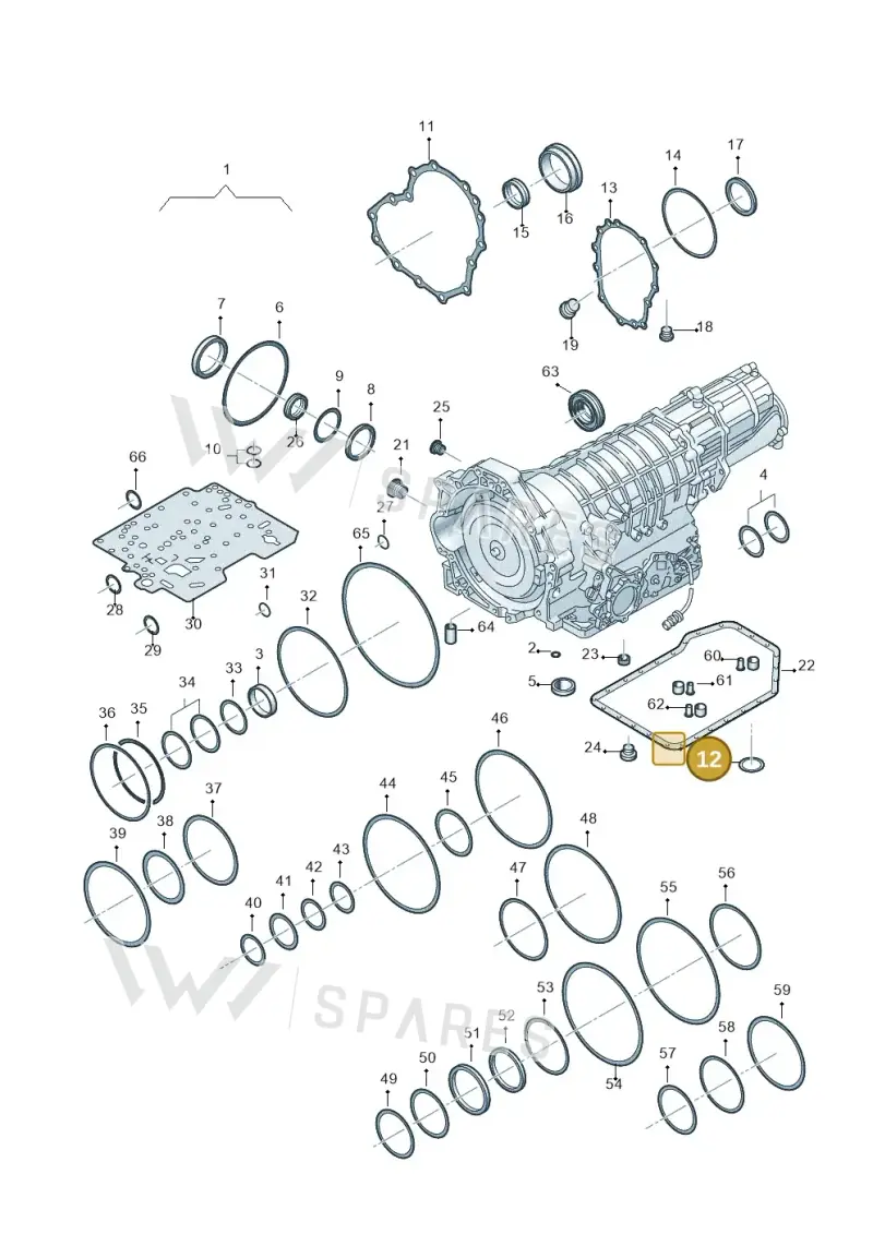 01V321379 — Volkswagen PASSAT/4MOTION/W8 (2002-2005) diagram 264321500, position 12