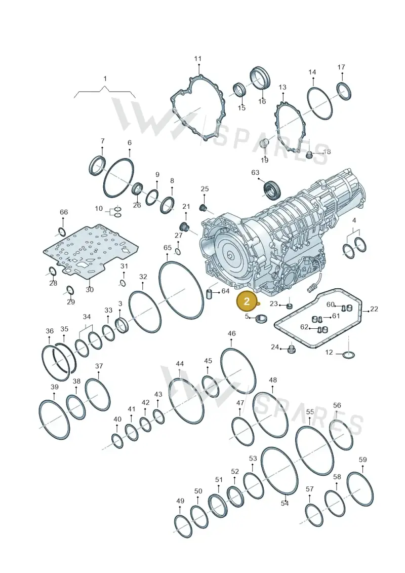 01V321419 — Volkswagen PASSAT/4MOTION/W8 (2002-2005) diagram 264321500, position 2